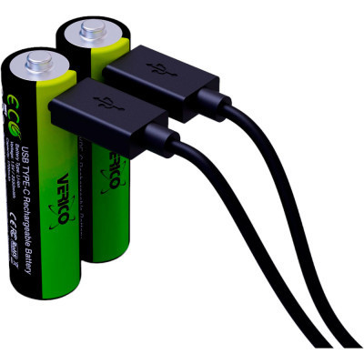 Акумулятор Verico AA USB Type-C 1700mAh 1.5V Li-ion * 2 (LoopEnergy) (1UDBT-A1WEA2-NN) Вінниця - фото 2