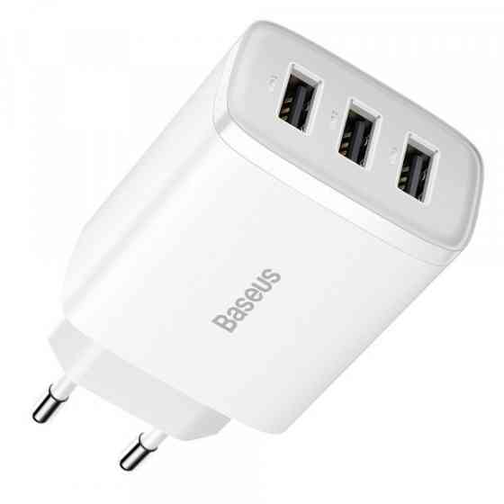 Зарядний пристрій 3xUSB 17W (USB-A) Білий Baseus (CCXJ020102) Київ
