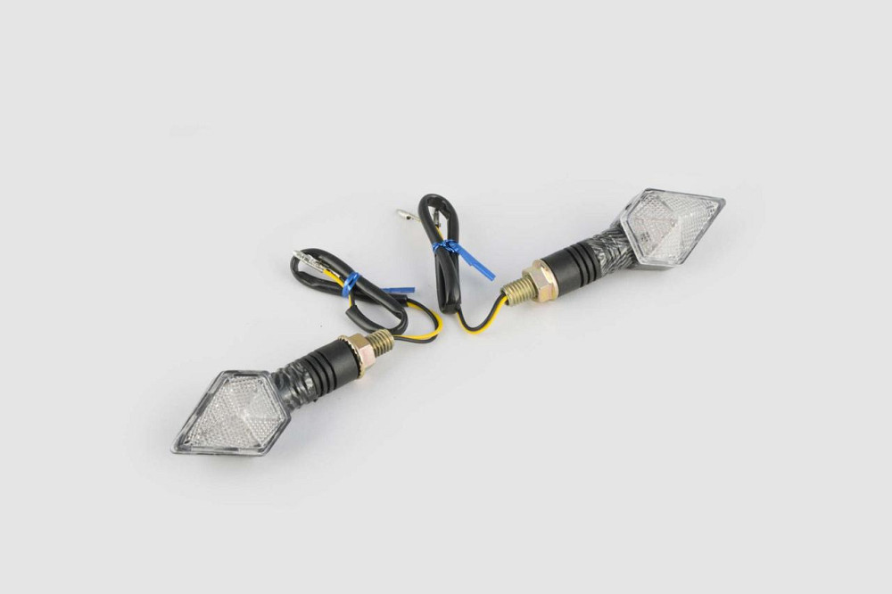 Повороты светодиодные, кристалл (пара) (13 LED, синий свет, карбон, белое стекло) Мукачево - изображение 1