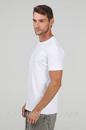Футболка базовая Ray Premium Fit мужская белая (U0102-White) Киев - изображение 2