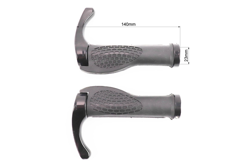 Ручки керма 140мм з затискачем Lock-On, ергономічні з ріжками, чорні Київ - фото 2