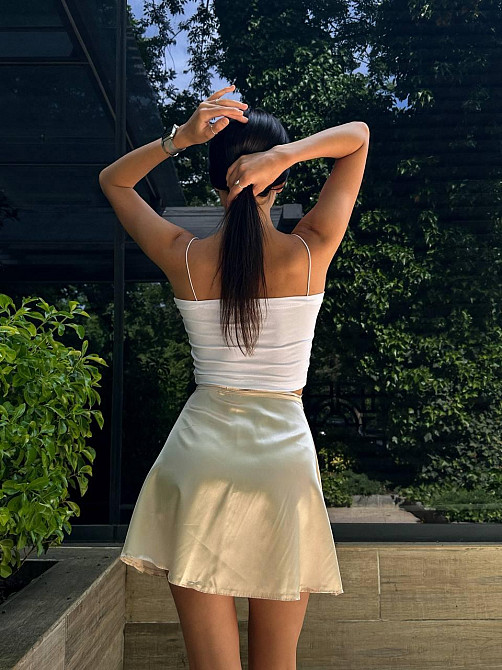 Женский летний костюм двойка: юбка на запах и топ вискоза + атлас Одесса - изображение 5