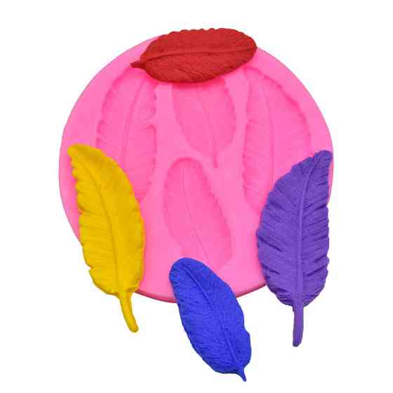 Молд силиконовый Перья 85 мм розовый Киев