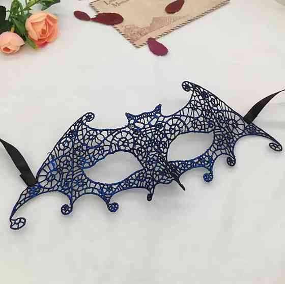 Венеціанська карнавальна маска Кажан на лице one size синій Київ