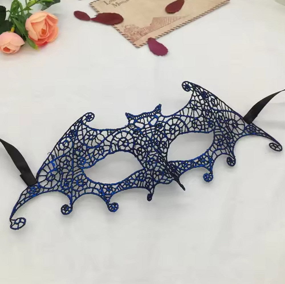 Венеціанська карнавальна маска Кажан на лице one size синій Київ - фото 1