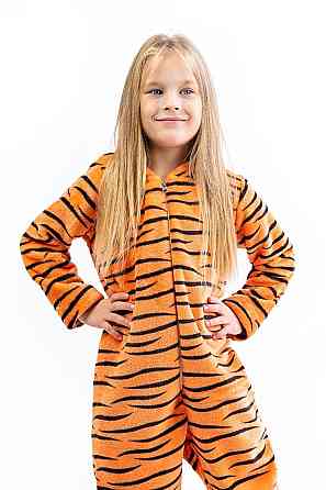 Детская пижама-кигуруми детский и подростковый Тигр, оранжевый, пижама - комбинезон домашнийна молнии топ топ Киев