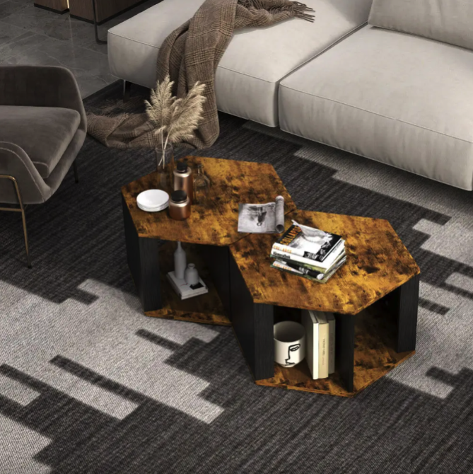 Комплект журнальных столиков Costway Neka шестиугольный Киев - изображение 3