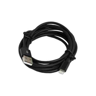 Дата кабель USB 2.0 AM to Lightning 2.0m 2.4A black Patron (CAB-PN-LIGHT-2M-B) Винница