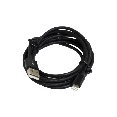 Дата кабель USB 2.0 AM to Lightning 2.0m 2.4A black Patron (CAB-PN-LIGHT-2M-B) Вінниця - фото 1