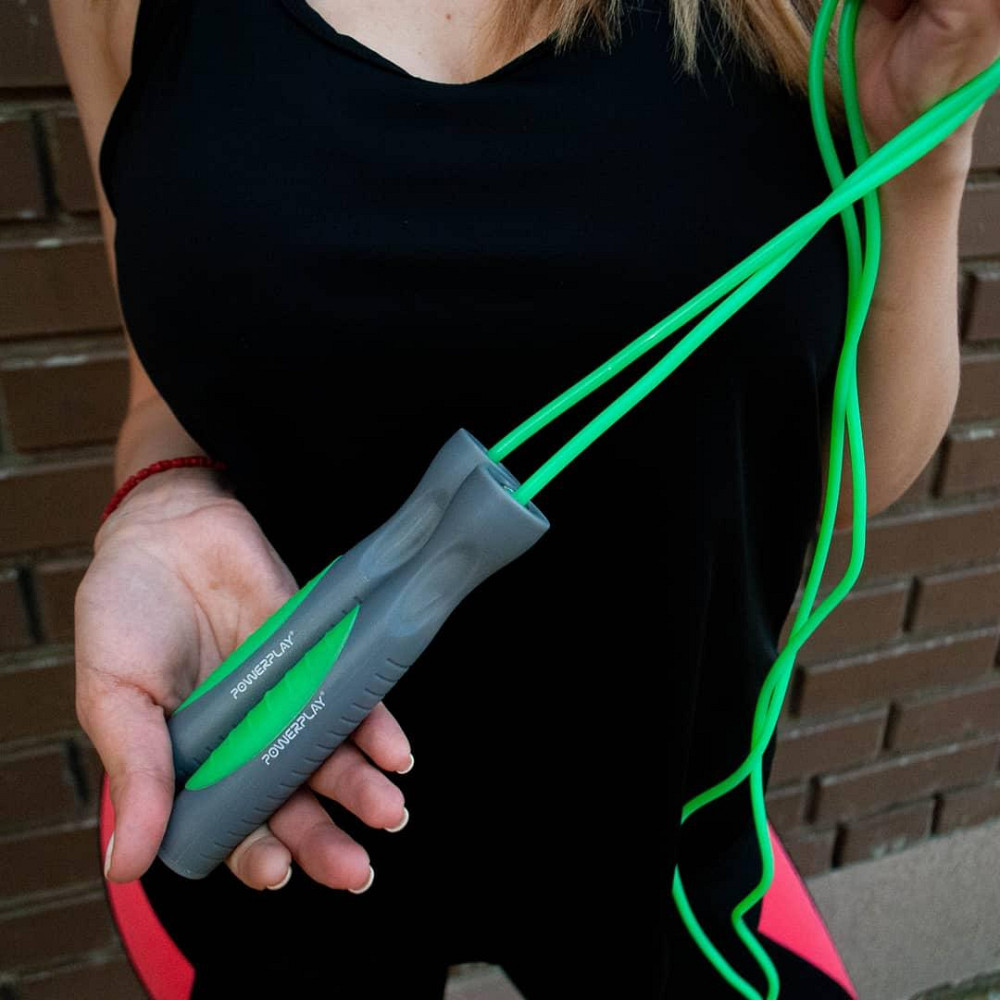 Скакалка PowerPlay 4204 Classic Jump Rope Зелена (2,7m.) Луцьк - фото 4