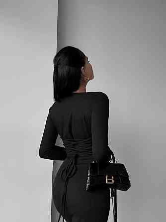 Элегантное женское платье с выразительным разрезом плотный рубчик Одесса