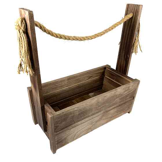 Ящик садовый декоративный для цветов или для хранения вещей из натурального дерева 41х19,5х44 см Каменец-Подольский