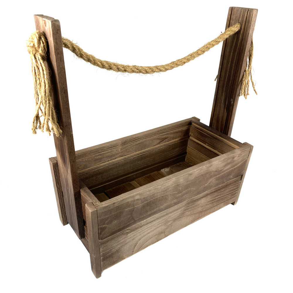 Ящик садовий декоративний для квітів або для зберігання речей з натурального дерева 41х19,5х44 см Кам'янець-Подільський - фото 1