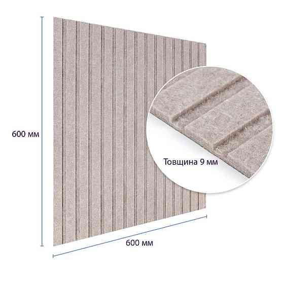 Звукоізоляційна панель 600х600х9мм Темно-бежева SW-00002707 Київ