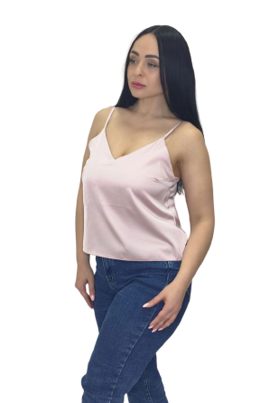 Шовкова майка на тонких брителях Пудровий XS/S Харків