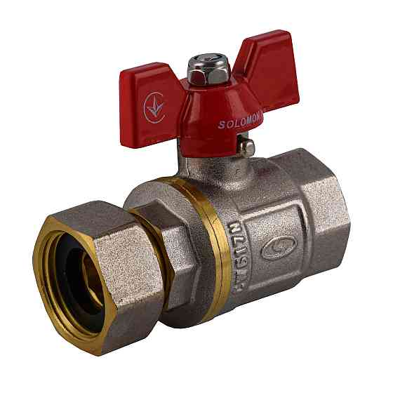 Кран кульовий прямий з накидною гайкою SOLOMON 3/4″ ВВ PN40 (V6003-S) Киев