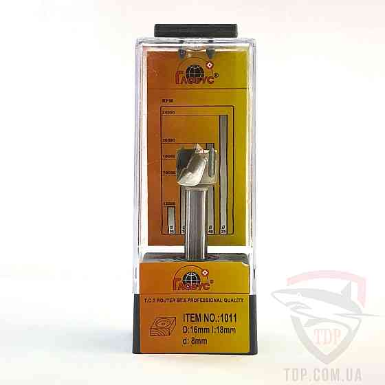 Фреза по дереву ГЛОБУС для мебельной петли 1011 D16 h18 d8 (сверло Форстнера) Коломыя