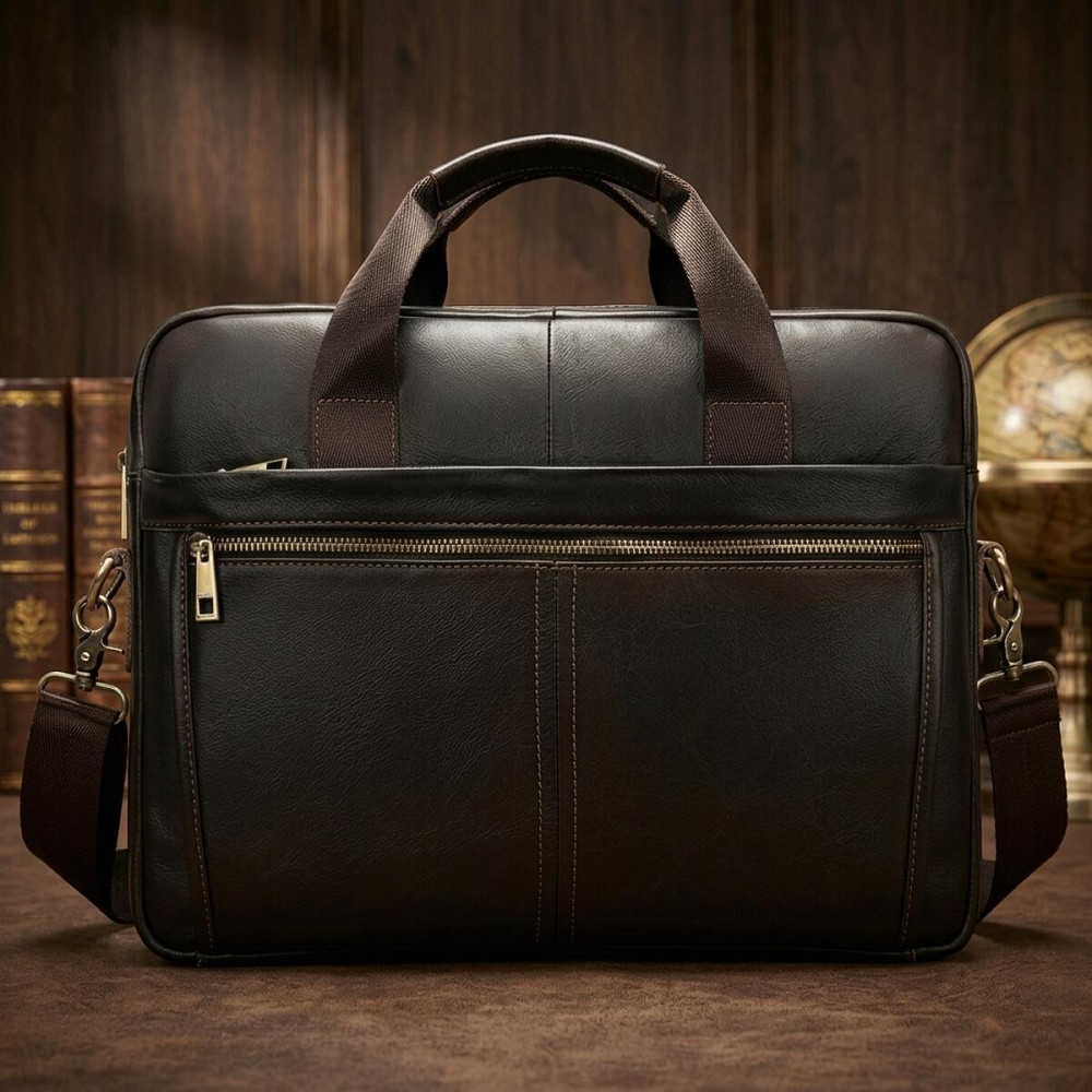 Сумка мужская под ноутбук Vintage 14670 Коричневая Киев - изображение 14