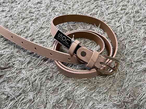Пудровый женский ремень из натуральной кожи с классической пряжкой 20 мм PS Leather Киев