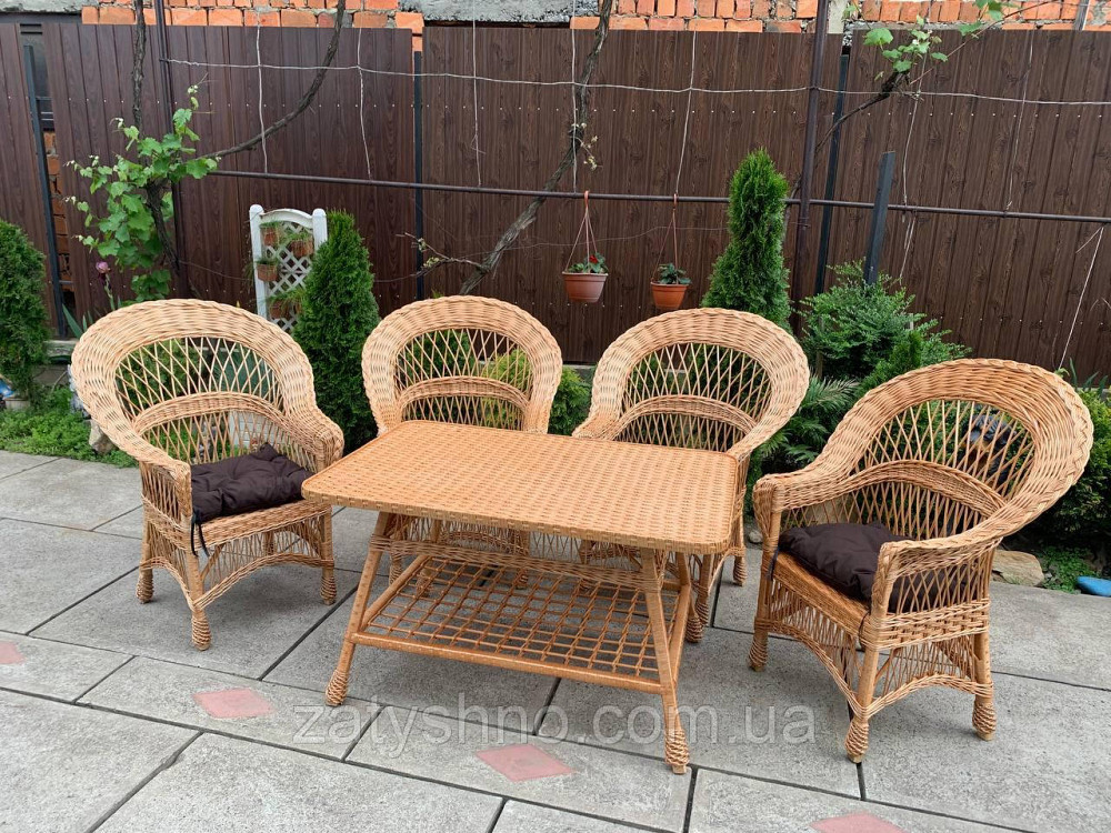 Комплект мебели из лозы в гостинную | комплект плетеной мебели | кресла диван и стол плетеный из лоз Киев - изображение 5