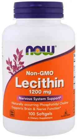Лецитин Now Foods Lecithin 1200 мг 100 капсул Киев