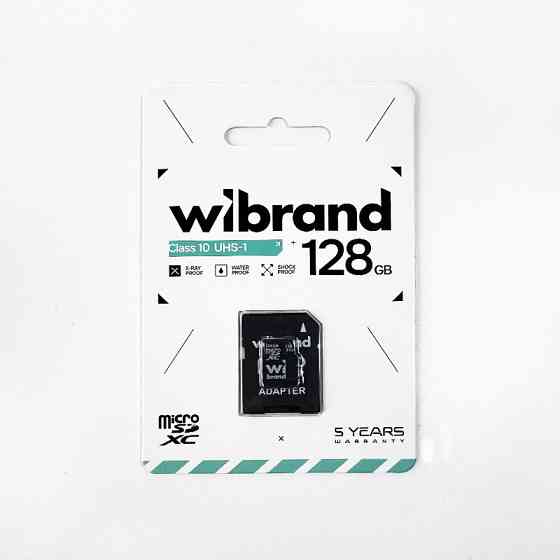 Карта памяти microSDXC (UHS-1) Wibrand 128Gb Class 10 (adapter SD) Киев