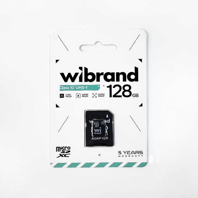 Карта памяти microSDXC (UHS-1) Wibrand 128Gb Class 10 (adapter SD) Киев - изображение 2