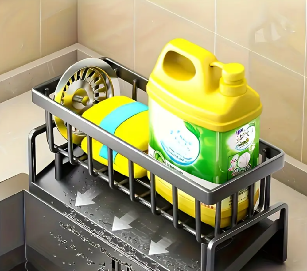 Органайзер для губок, тряпок и моющих средств с поддоном и сливом, настольный, 23×10×9 см Одесса - изображение 4