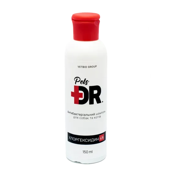 Антибактеріальний шампунь для собак та кішок Vetbio Dr.Pets з хлоргексидином 4% 150 мл Вінниця