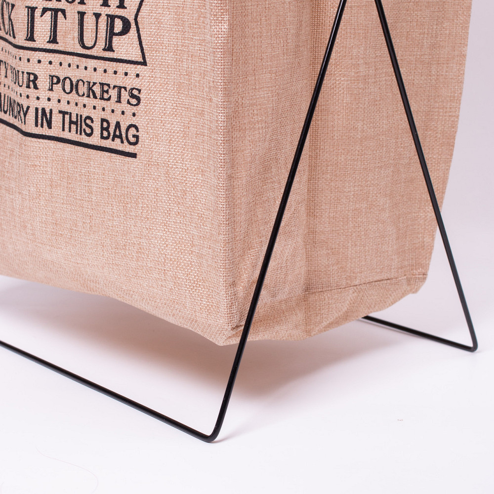 Yiwu Кошик для білизни на підставці 36×32×52 (см) м'який Бежевий HP-41-11BE Коломия - фото 7