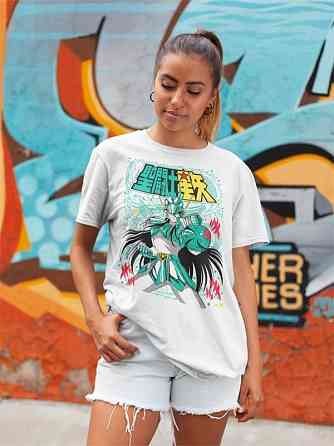 Футболка для хлопчика з аніме принтом Саінт Сеійа Аніме Косплай оверсайз (зріст від 165 до 180) Чорний AnimeJ0118m Дніпро