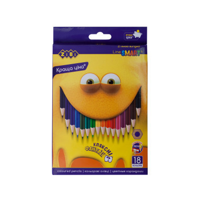 Карандаши цветные ZiBi Smart line 18 кольорів (ZB.2425) Винница - изображение 1