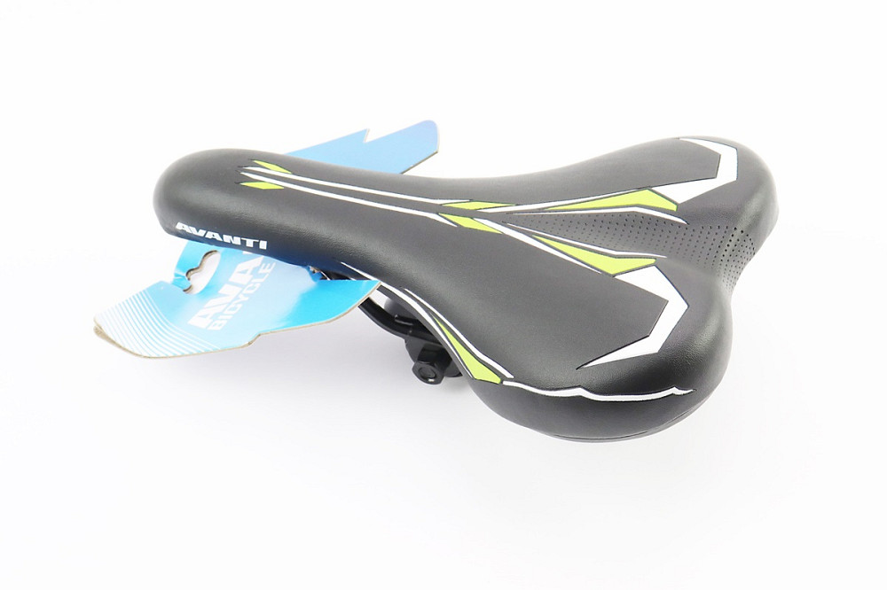 Сидіння MTB 265x155мм, чорно-зелене AVY-6632 Київ - фото 1