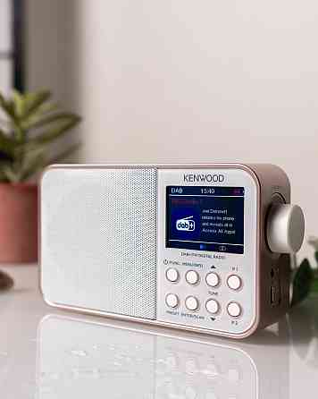 Радио портативное с Bluetooth, цветным дисплеем и встроенным аккумулятором, FM радиоприемник колонка розовый Киев