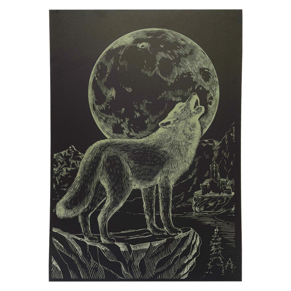Гравюра А4 "Вовк" ГрА4-9з економ варіант в пакеті 29,7х21 см Вінниця - фото 1