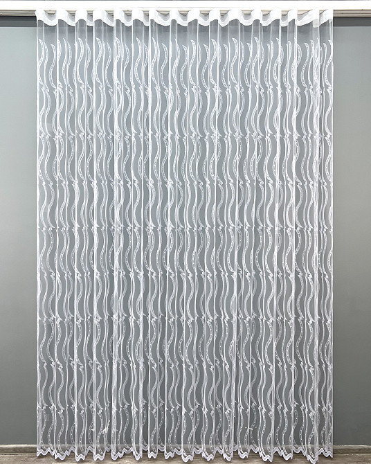 Тюль VR-Textil 2016т Фатин с вышивкой и люрексом Холодный белый 300х270 см (42-1141) Киев - изображение 2