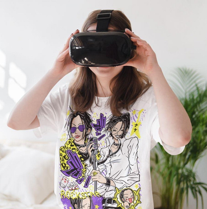 Футболка чоловіча з аніме принтом Нана Осакі Блакк Стонес оверсайз (S/M/L) Чорний AnimeJ1017 Дніпро - фото 1