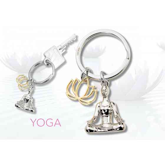 Брелок для ключей Troika Yoga с 2 подвесками (металл) Серебристый Киев