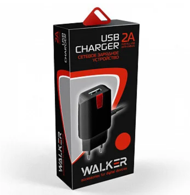 Зарядний пристрій мережевий USB + кабель Type-C 2,0A чорний WALKER WH-21 Житомир - фото 3
