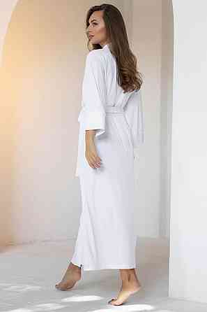 Довгий жіночий халат TotalFit XA2-Q10 Белый, XS/S Киев