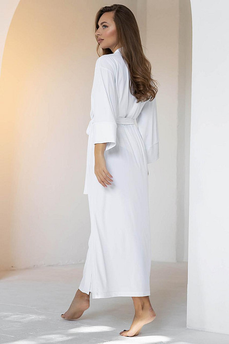 Довгий жіночий халат TotalFit XA2-Q10 Білий, XS/S Київ - фото 2