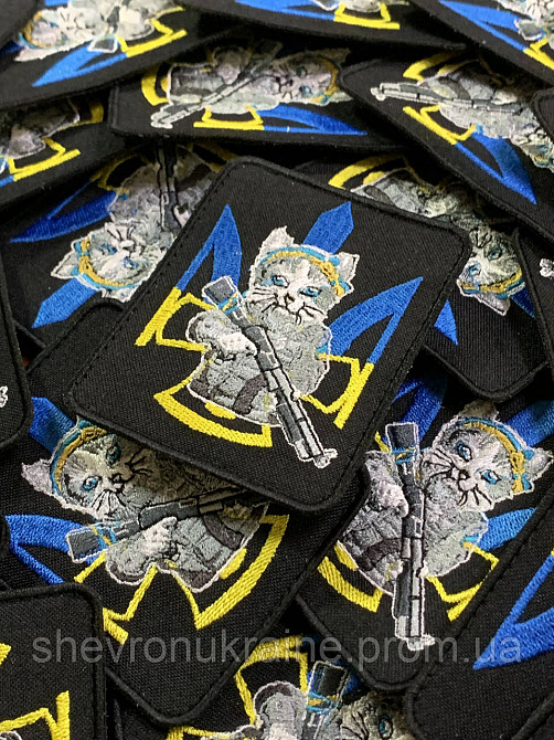 Шеврон украинский котик (Форма прямоугольная. На липучке) Размер 9x7см Киев - изображение 2