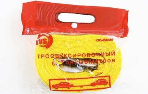 Трос буксировочный 6 тонн 6 метров (сумка полиэтиленовая) VVS [06-6000] Винница