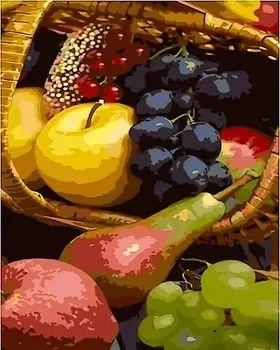 Набір для розпису по номерах Фрукти у кошику Strateg розміром 40х50 см (GS1376), шт Киев - изображение 1