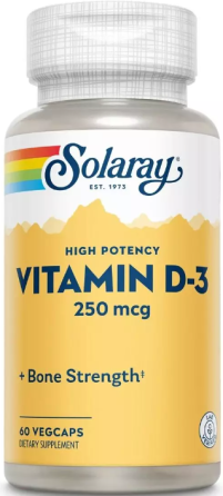 Вітамін Д3 Solaray Super Strength Vitamin D-3 10 000 МЕ 60 vcaps Київ