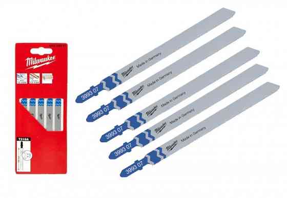 Полотна для лобзика T318A MILWAUKEE, 105мм/ крок зуба 1,0мм, (5шт), (універсальні) Одеса
