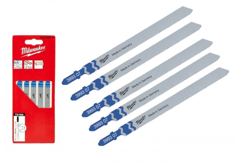 Полотна для лобзика T318A MILWAUKEE, 105мм/ крок зуба 1,0мм, (5шт), (універсальні) Одеса - фото 2