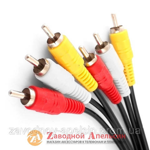 ТВ TV\AV кабель 3 RCA - 3 RCA 1,5м Одесса - изображение 1