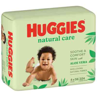 Дитячі вологі серветки Huggies Natural Care 56 х 4 шт (5029053550183) Вінниця