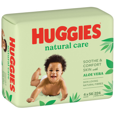 Дитячі вологі серветки Huggies Natural Care 56 х 4 шт (5029053550183) Вінниця - фото 1